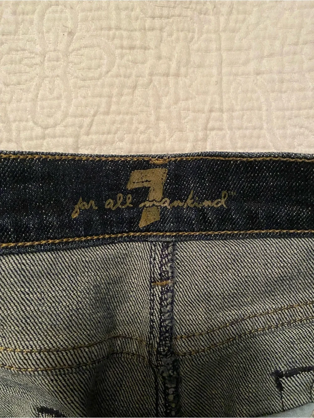 7 For All Mankind Dark Indigo Denim Mini Skirt